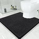 Smiry Toilet Rugs U-Shaped 24x24, Extra Soft Absorbent Contoured Bath Mat