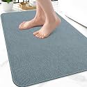 Smiry Ultra Thin Bath Mat 24X16, Non Slip Rubber Washable Bathroom Rugs