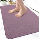 Smiry Ultra Thin Bath Mat 24X16, Non Slip Rubber Washable Bathroom Rugs