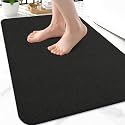 Smiry Ultra Thin Bath Mat 24X16, Non Slip Rubber Washable Bathroom Rugs
