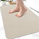 Smiry Ultra Thin Bath Mat 24X16, Non Slip Rubber Washable Bathroom Rugs