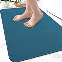 Smiry Ultra Thin Bath Mat 24X16, Non Slip Rubber Washable Bathroom Rugs