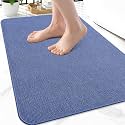 Smiry Ultra Thin Bath Mat 24X16, Non Slip Rubber Washable Bathroom Rugs