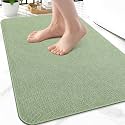 Smiry Ultra Thin Bath Mat 24X16, Non Slip Rubber Washable Bathroom Rugs