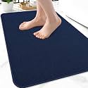 Smiry Ultra Thin Bath Mat 24X16, Non Slip Rubber Washable Bathroom Rugs