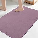 Smiry Ultra Thin Bath Mat 27x17, Non Slip Rubber Washable Bathroom Rugs