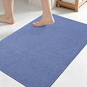 Smiry Ultra Thin Bath Mat 27x17, Non Slip Rubber Washable Bathroom Rugs