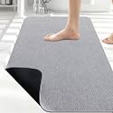 Smiry Ultra Thin Bath Mat 30x20, Non Slip Rubber Washable Bathroom Rugs