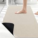 Smiry Ultra Thin Bath Mat 30x20, Non Slip Rubber Washable Bathroom Rugs