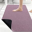 Smiry Ultra Thin Bath Mat 30x20, Non Slip Rubber Washable Bathroom Rugs