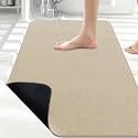 Smiry Ultra Thin Bath Mat 30x20, Non Slip Rubber Washable Bathroom Rugs