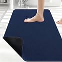 Smiry Ultra Thin Bath Mat 30x20, Non Slip Rubber Washable Bathroom Rugs