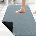 Smiry Ultra Thin Bath Mat 30x20, Non Slip Rubber Washable Bathroom Rugs