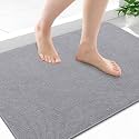 Smiry Ultra Thin Bath Mat 34x21, Non Slip Rubber Washable Bathroom Rugs