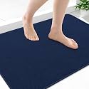 Smiry Ultra Thin Bath Mat 34x21, Non Slip Rubber Washable Bathroom Rugs