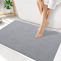 Smiry Ultra Thin Bath Mat 35x17, Non Slip Rubber Washable Bathroom Rugs