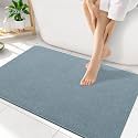 Smiry Ultra Thin Bath Mat 35x17, Non Slip Rubber Washable Bathroom Rugs