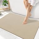 Smiry Ultra Thin Bath Mat 35x17, Non Slip Rubber Washable Bathroom Rugs