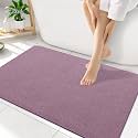 Smiry Ultra Thin Bath Mat 35x17, Non Slip Rubber Washable Bathroom Rugs