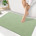 Smiry Ultra Thin Bath Mat 35x17, Non Slip Rubber Washable Bathroom Rugs