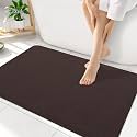 Smiry Ultra Thin Bath Mat 35x17, Non Slip Rubber Washable Bathroom Rugs