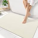 Smiry Ultra Thin Bath Mat 35x17, Non Slip Rubber Washable Bathroom Rugs