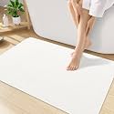 Smiry Ultra Thin Bath Mat 35x17, Non Slip Rubber Washable Bathroom Rugs