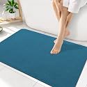 Smiry Ultra Thin Bath Mat 35x17, Non Slip Rubber Washable Bathroom Rugs