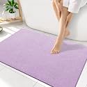 Smiry Ultra Thin Bath Mat 35x17, Non Slip Rubber Washable Bathroom Rugs