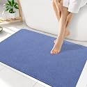 Smiry Ultra Thin Bath Mat 35x17, Non Slip Rubber Washable Bathroom Rugs