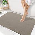 Smiry Ultra Thin Bath Mat 35x17, Non Slip Rubber Washable Bathroom Rugs