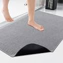 Smiry Ultra Thin Bath Mat 36x24, Non Slip Rubber Washable Bathroom Rugs