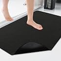 Smiry Ultra Thin Bath Mat 36x24, Non Slip Rubber Washable Bathroom Rugs