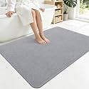 Smiry Ultra Thin Bath Mat 40x32, Non Slip Rubber Washable Bathroom Rugs