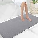 Smiry Ultra Thin Bath Mat 47x20, Non Slip Rubber Washable Bathroom Rugs