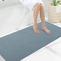 Smiry Ultra Thin Bath Mat 47x20, Non Slip Rubber Washable Bathroom Rugs