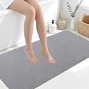 Smiry Ultra Thin Bath Mat 47x24, Non Slip Rubber Washable Bathroom Rugs