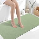 Smiry Ultra Thin Bath Mat 47x24, Non Slip Rubber Washable Bathroom Rugs