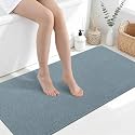 Smiry Ultra Thin Bath Mat 47x24, Non Slip Rubber Washable Bathroom Rugs