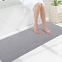 Smiry Ultra Thin Bath Mat 59x17, Non Slip Rubber Washable Bathroom Rugs