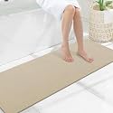 Smiry Ultra Thin Bath Mat 59x17, Non Slip Rubber Washable Bathroom Rugs