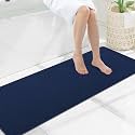 Smiry Ultra Thin Bath Mat 59x17, Non Slip Rubber Washable Bathroom Rugs
