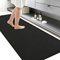 Smiry Ultra Thin Bath Mat 59x24, Non Slip Rubber Washable Bathroom Rugs