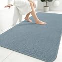 Smiry Ultra Thin Bath Mat 59X35, Non Slip Rubber Washable Bathroom Rugs