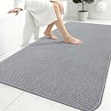 Smiry Ultra Thin Bath Mat 59X35, Non Slip Rubber Washable Bathroom Rugs