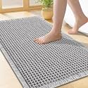 Smiry Waffle Bath Mat 24X16, Extra Soft Absorbent Bathroom Rugs, Light Grey