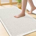 Smiry Waffle Bath Mat 24X16, Extra Soft Absorbent Bathroom Rugs, Off-White