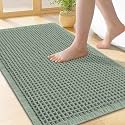 Smiry Waffle Bath Mat 24X16, Extra Soft Absorbent Bathroom Rugs, Sage Green