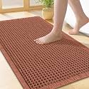 Smiry Waffle Bath Mat 24X16, Extra Soft Absorbent Bathroom Rugs, Orange