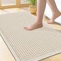 Smiry Waffle Bath Mat 24X16, Soft Absorbent Bathroom Rugs, Cream Beige